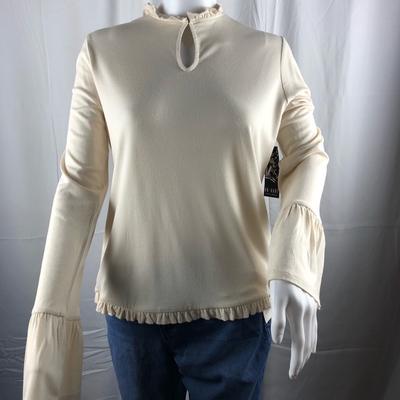 OneHart Ruffle Top with Keyhole Neck Opening - Picture 1 of 3